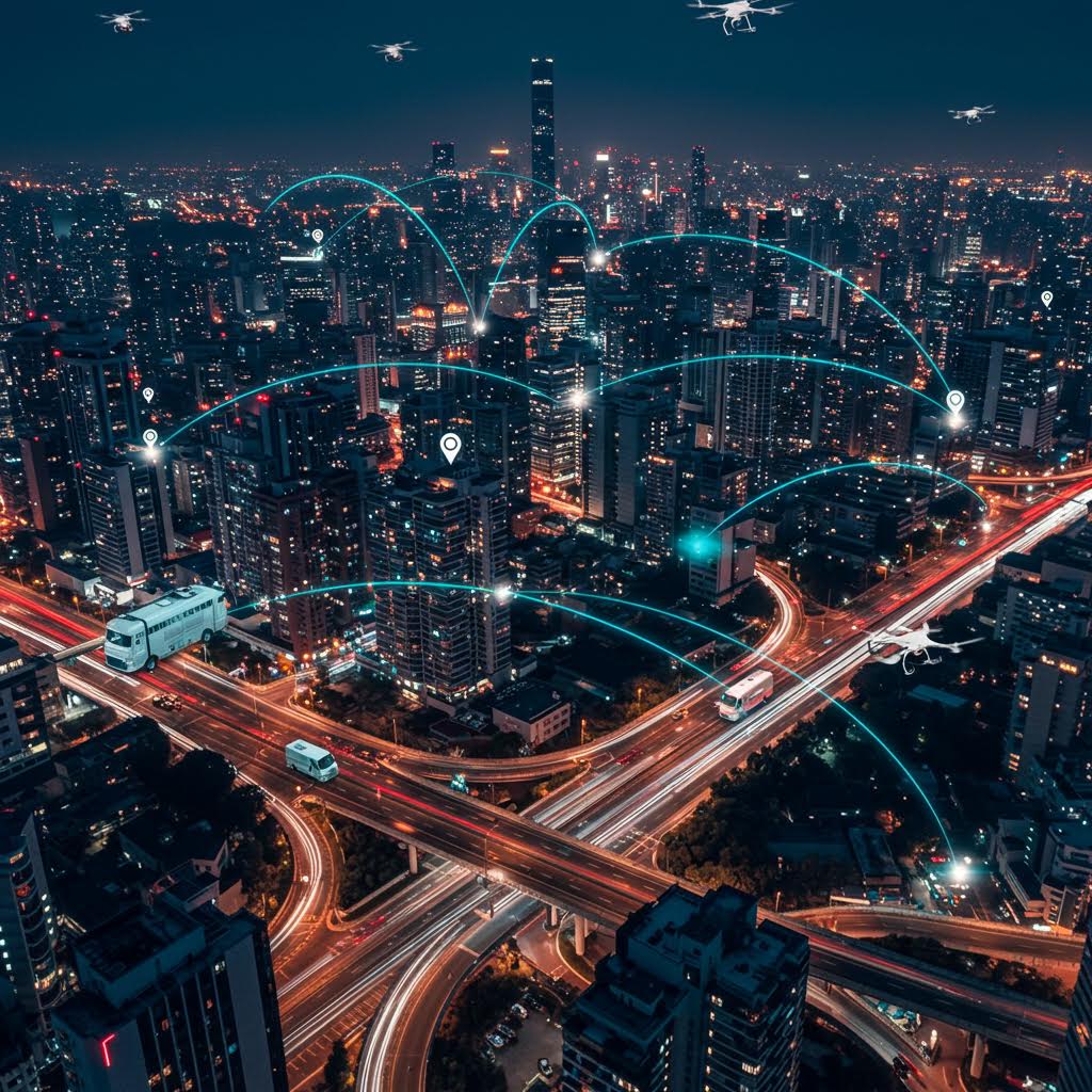 도시 물류 경로 최적화에 알파벳 솔루션이 반영된 스마트 네비게이션 적용 구조